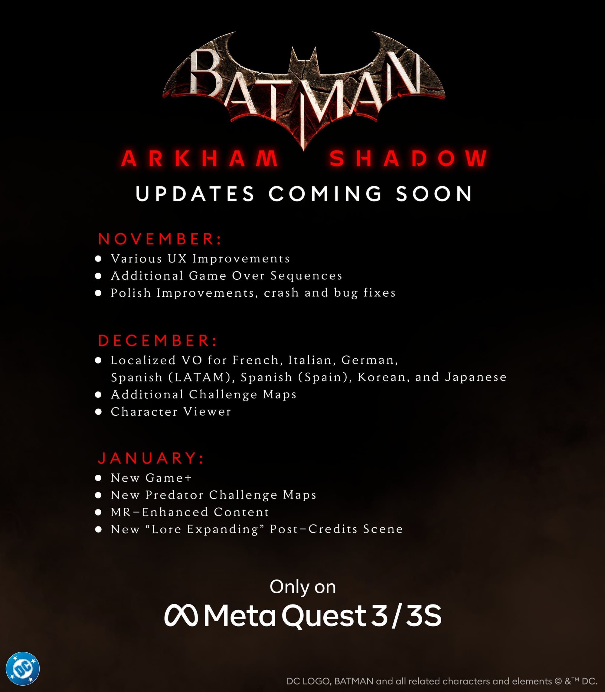 batman: arkham shadow için yeni oyun+ modu