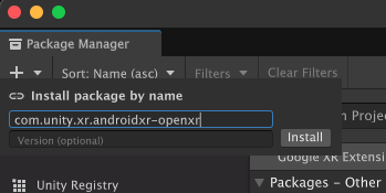 unity, android xr desteği