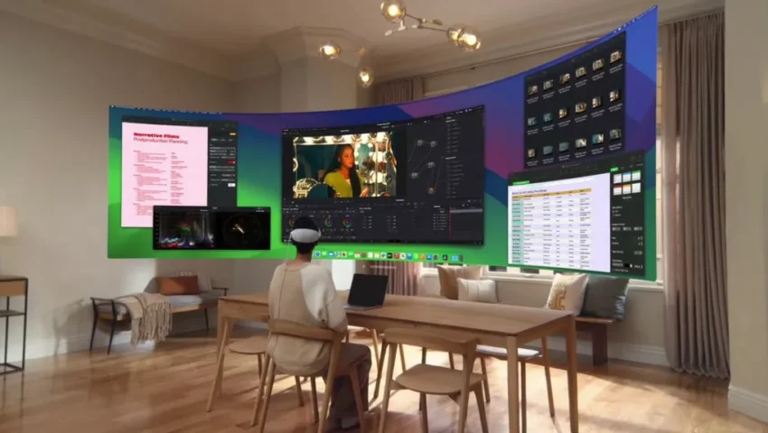 apple vision pro, visionos 2.2 sürümünde ultra geniş mac sanal ekranına kavuşuyor